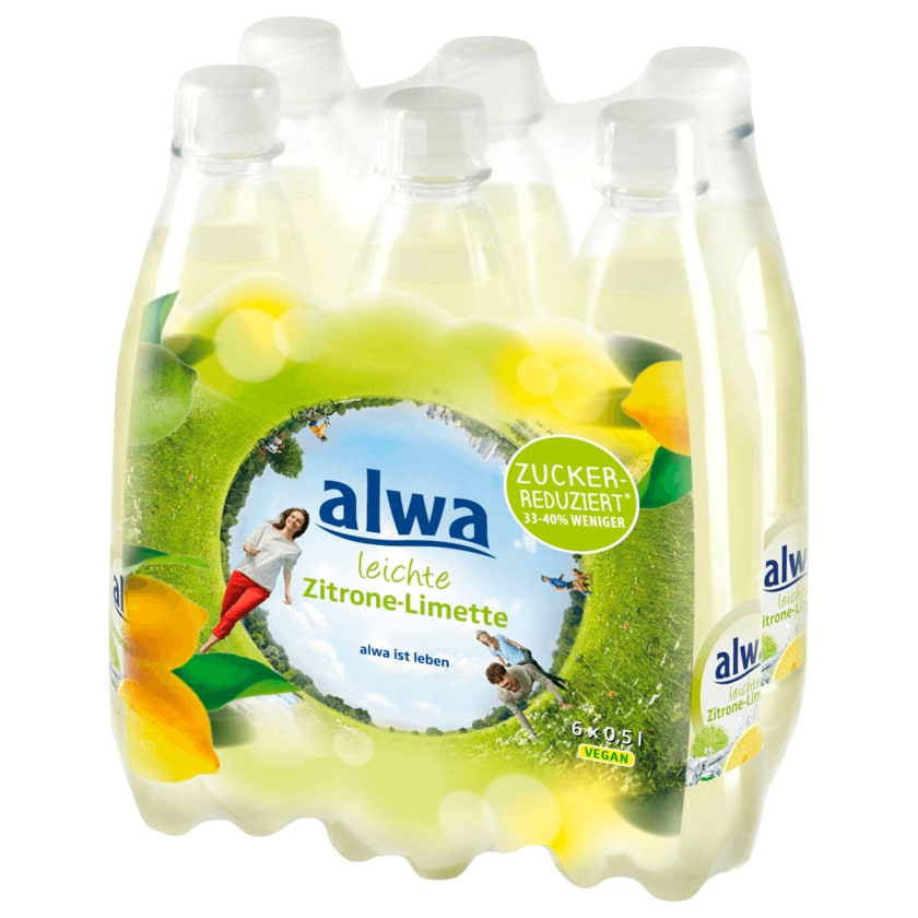 Alwa leichte Zitrone Limette vegan 6x0,5l